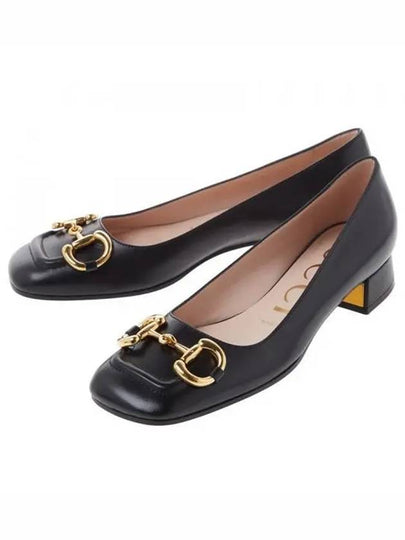 Ballet Flat With Horsebit Black Leather - GUCCI - BALAAN 2