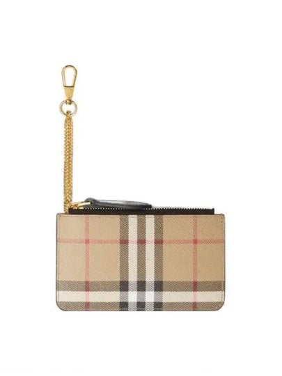 Vintage Check Leather Card Wallet Beige - BURBERRY - BALAAN 2