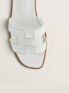 Oran Calfskin Slippers Blanc - HERMES - BALAAN 6