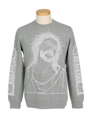 7365 653 Jesus Illustrated Grey Sweatshirt - GIVENCHY - BALAAN 1