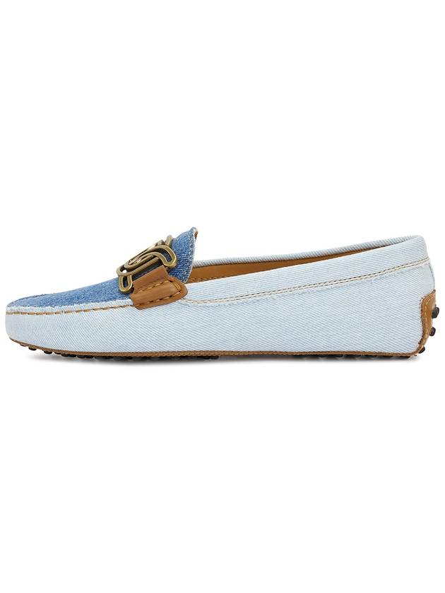 Kate Gommino Denim Leather Driving Shoes Light Blue - TOD'S - BALAAN.