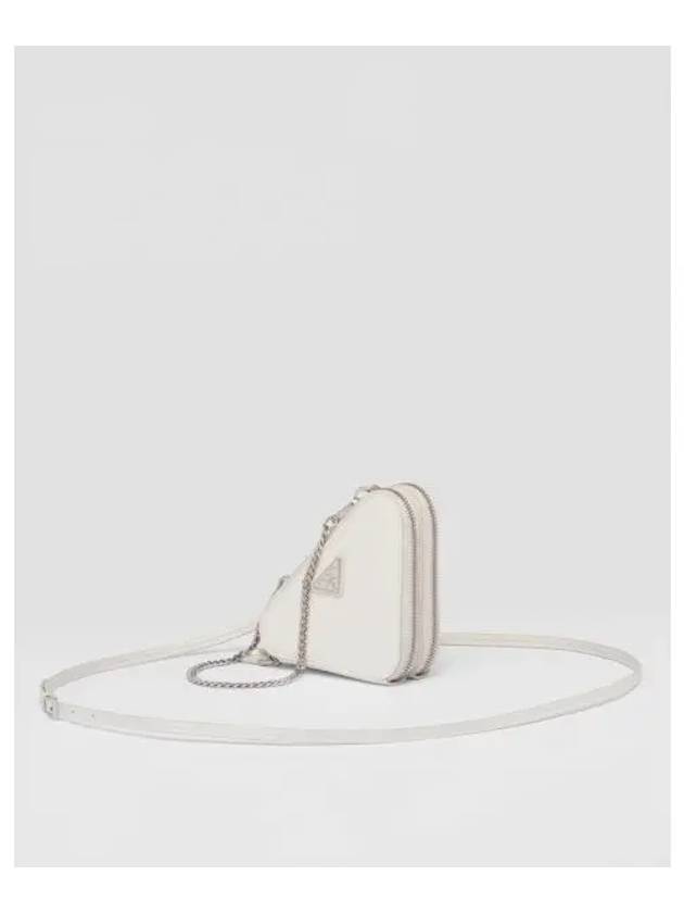 Saffiano Leather Mini Pouch White - PRADA - BALAAN 2