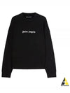 Logo Print Sweatshirt Black - PALM ANGELS - BALAAN 2