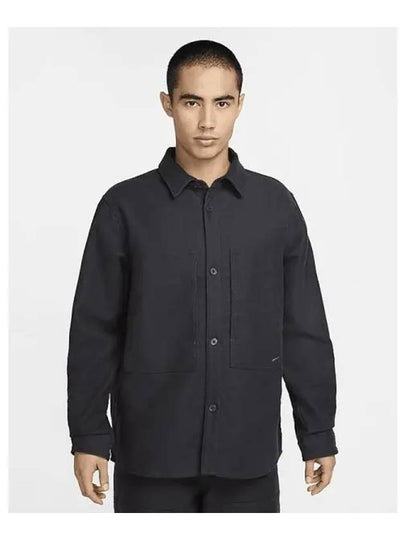 Life Chamois Field Long Sleeve Shirt Anthracite - NIKE - BALAAN 2