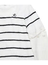 Women s Winter Striped Short Sleeve Warmer Hoodie 2622LXKR WHITE - BLACK&WHITE - BALAAN 3