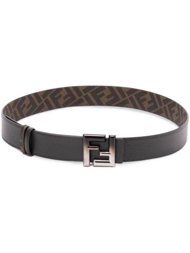 Reversible Leather Belt Black Brown - FENDI - BALAAN 1