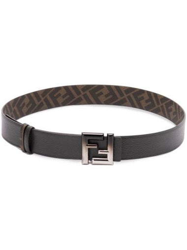 Reversible Leather Belt Black Brown - FENDI - BALAAN 1