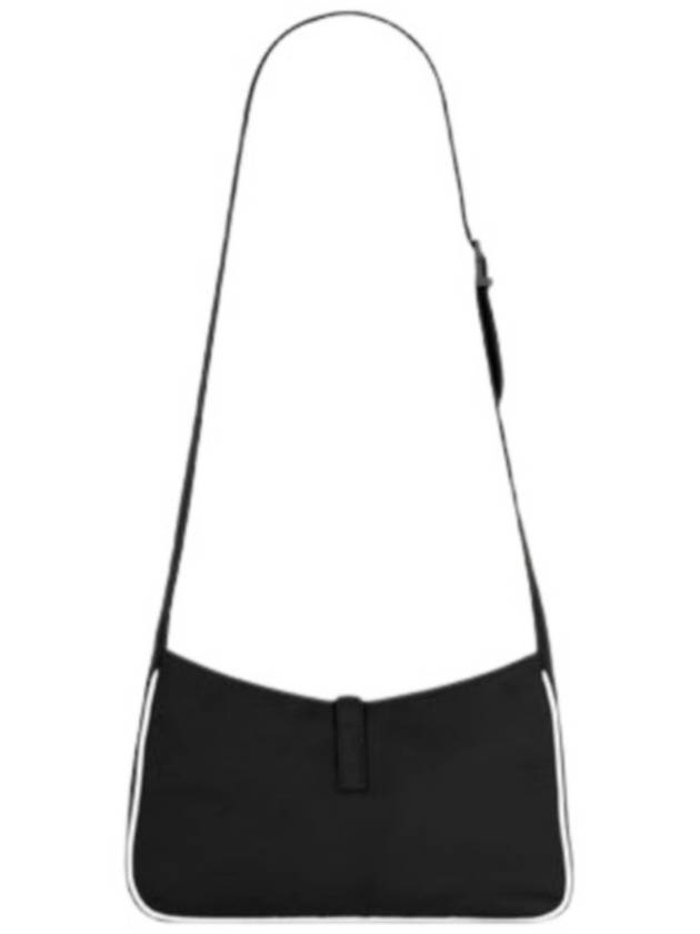 5 A 7 Regenerated Nylon Shoulder Bag White Black - SAINT LAURENT - BALAAN 4