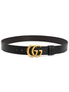 Double G Buckle Reversible Leather Belt Black - GUCCI - BALAAN 4