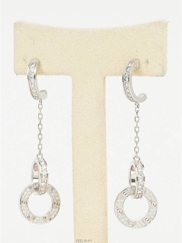 Love dangling earrings white gold pave diamond 74207 - CARTIER - BALAAN 4