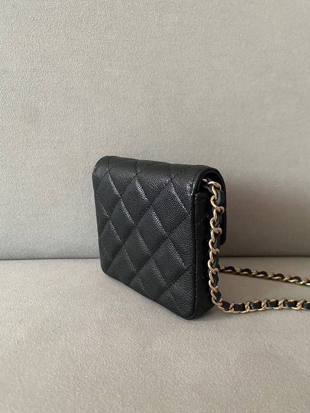 Classic chain mini bag snap caviar black gold AP3259 - CHANEL - BALAAN 6