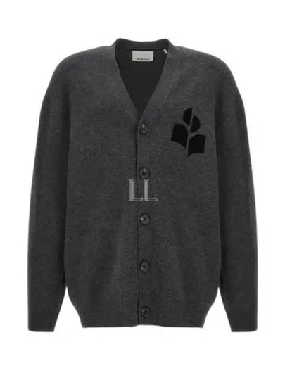 Curtis Logo Intarsia Knitted Cardigan Anthracite - ISABEL MARANT - BALAAN 2