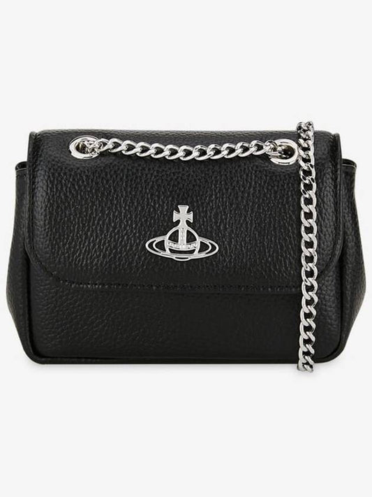 Small Re-Vegan Grain Chain Cross Bag Black - VIVIENNE WESTWOOD - BALAAN 2