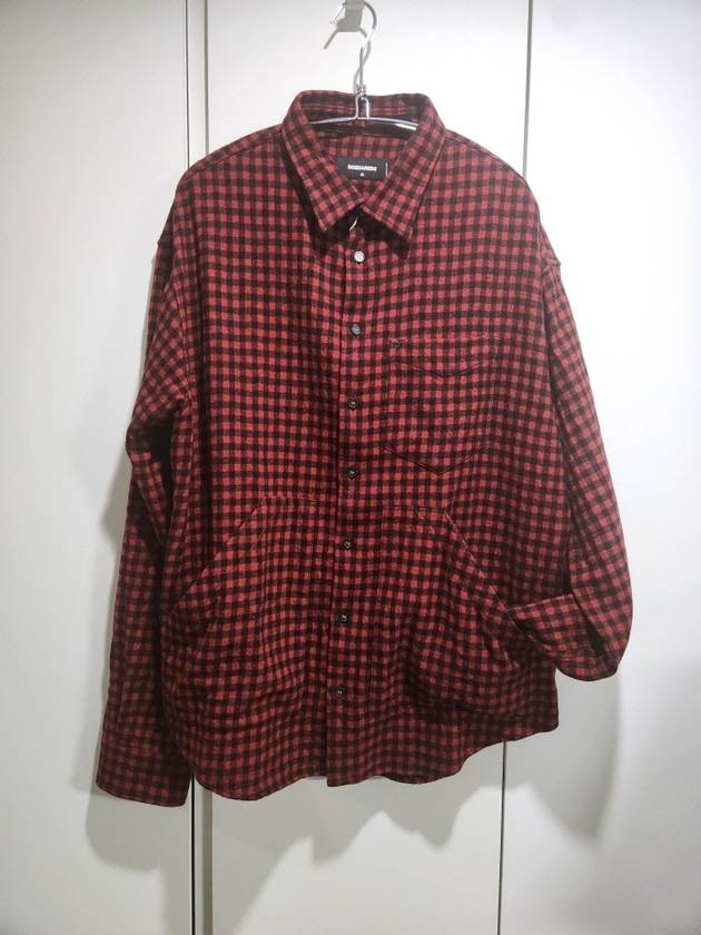 Gingham Check Long Sleeve Shirt Red - DSQUARED2 - BALAAN 7