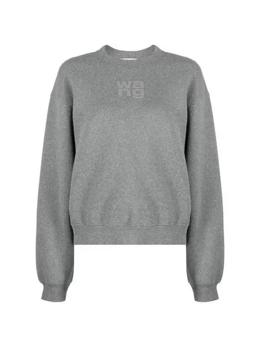 Embroidered Logo Sweatshirt Grey - ALEXANDER WANG - BALAAN 1