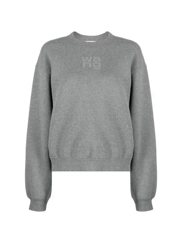 Embroidered Logo Sweatshirt Grey - ALEXANDER WANG - BALAAN 1