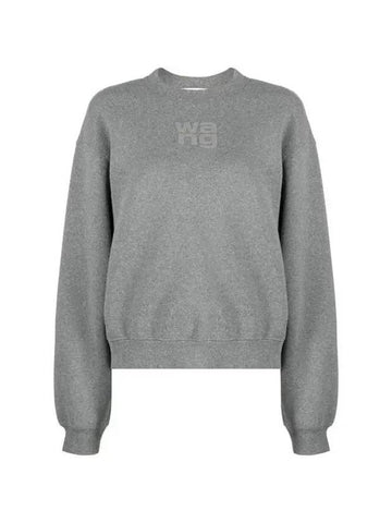 Embroidered Logo Sweatshirt Grey - ALEXANDER WANG - BALAAN 1