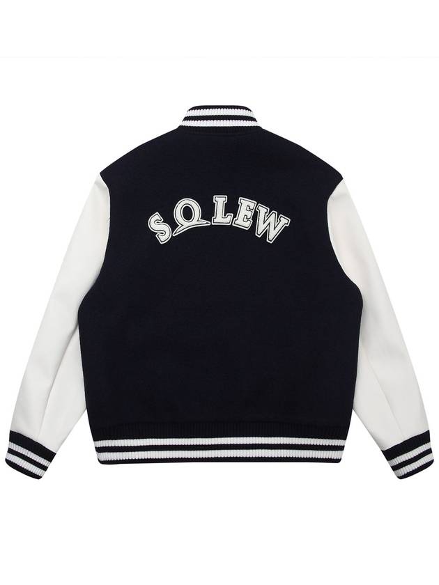 Men's Varsity Jacket Navy SW22IJP07NV - SOLEW - BALAAN 3