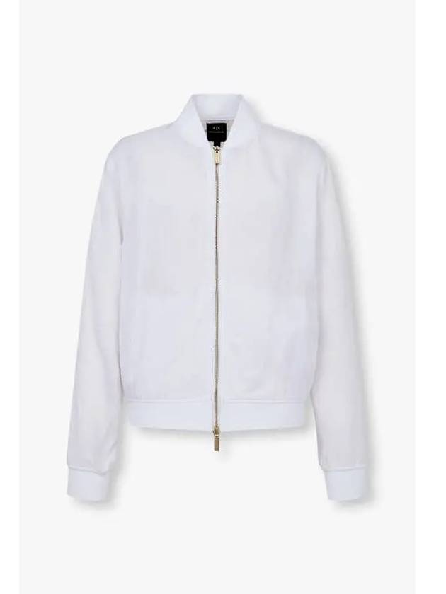 Women s Glossy Rayon Zip Up Jacket White - ARMANI EXCHANGE - BALAAN 1