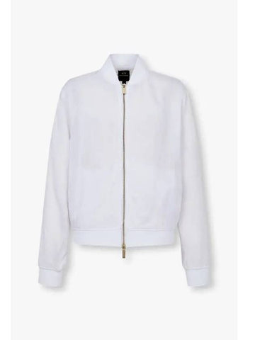 Women s Glossy Rayon Zip Up Jacket White - ARMANI EXCHANGE - BALAAN 1