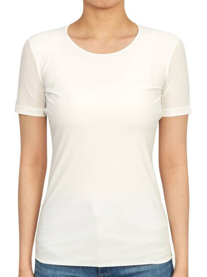 Crew Neck Plain Slim Polyamide Short Sleeve T-shirt White - JIL SANDER - BALAAN 2