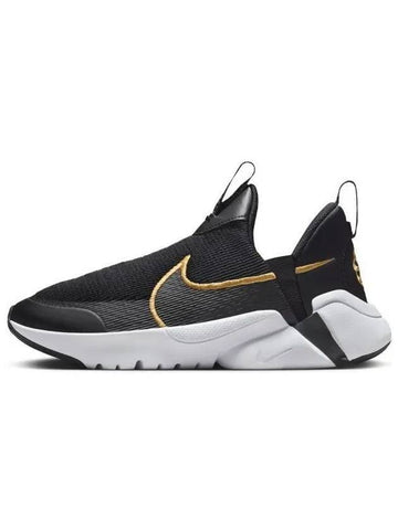 Kids Flex Plus 2 Low Top Sneakers Metallic Gold Black - NIKE - BALAAN 1