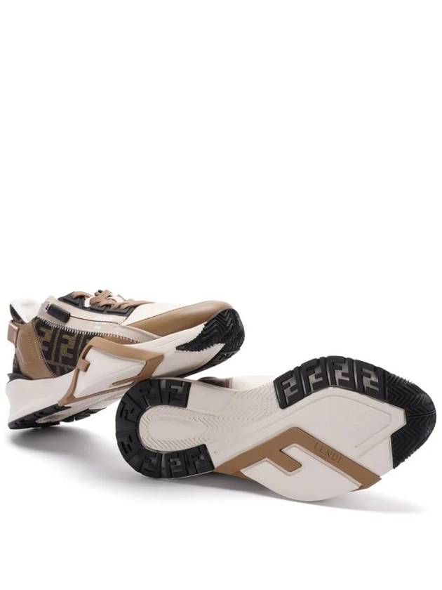 Flow FF Jacquard Leather Running Low Top Sneakers Brown - FENDI - BALAAN 5