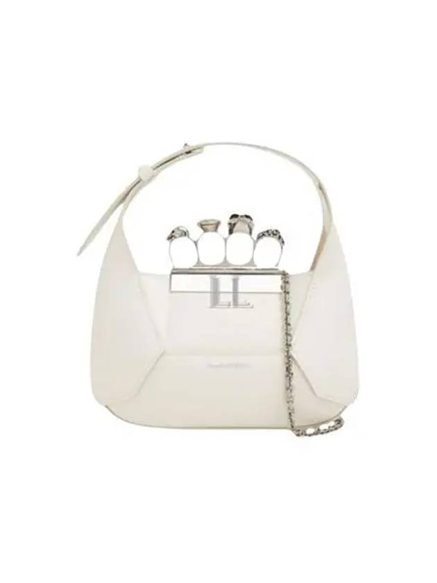 Calfskin Jewel Mini Hobo Shoulder Bag White - ALEXANDER MCQUEEN - BALAAN 2