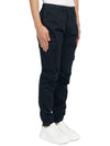 Stretch Cotton Wool Satin Cargo Straight Pants Navy - STONE ISLAND - BALAAN 4