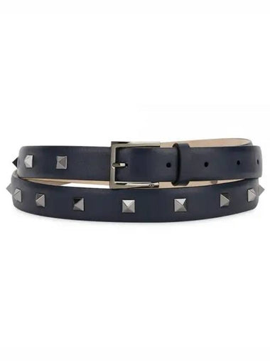 Men s Rockstud Untitled Navy Belt 1156838 - VALENTINO - BALAAN 1