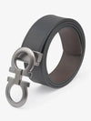 Gancini Reversible Adjustable Leather Belt Black Dark Brown - SALVATORE FERRAGAMO - BALAAN 2