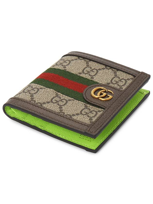 Ophidia Web GG Supreme Canvas Half Wallet Brown - GUCCI - BALAAN 4