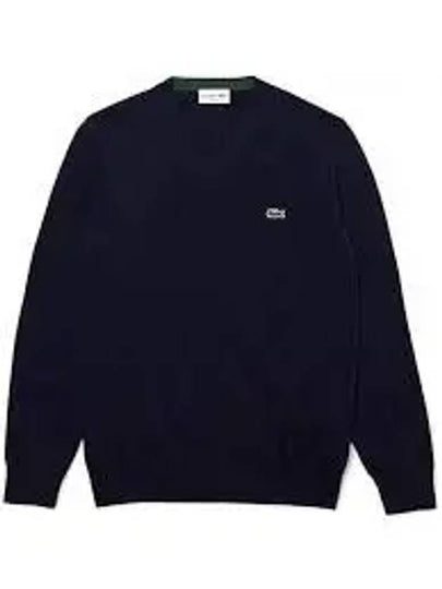 V Neck Cotton Classic Fit Knit Top Black - LACOSTE - BALAAN 2