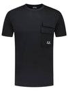 20/1 Jersey Flap Pocket Short Sleeve T-Shirt Black - CP COMPANY - BALAAN 2