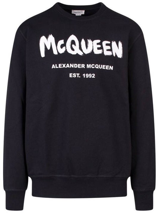 Graffiti Logo Sweatshirt Black - ALEXANDER MCQUEEN - BALAAN 1