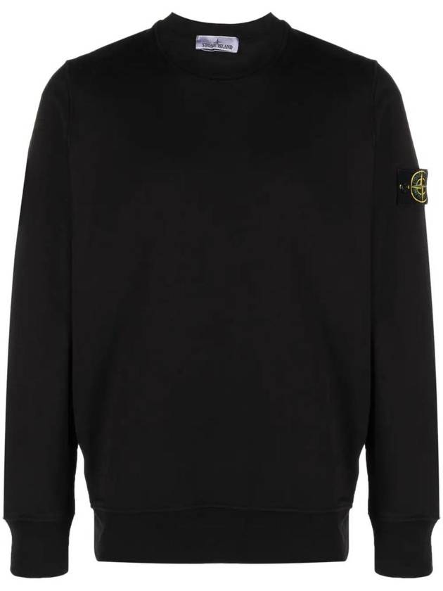 Compass Patch Crew Neck Sweatshirt Black - STONE ISLAND - BALAAN 1