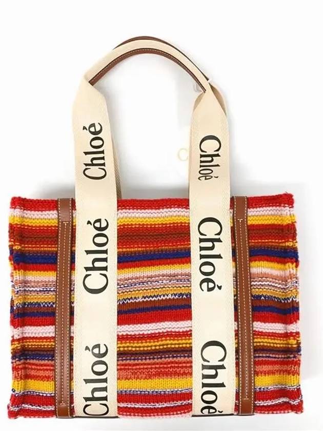 Woody Recycled Cashmere Medium Tote Bag Red - CHLOE - BALAAN 8