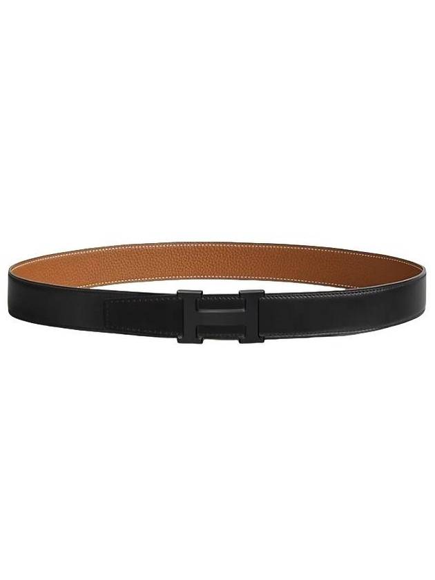 H Buckle Reversible Leather Belt Brown Black - HERMES - BALAAN 1