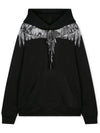 Grey Wing Print Hoodie Black - MARCELO BURLON - BALAAN 2