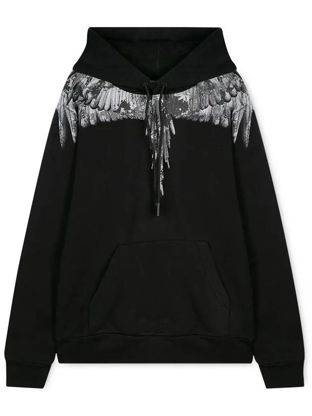 Grey Wing Print Hoodie Black - MARCELO BURLON - BALAAN 4