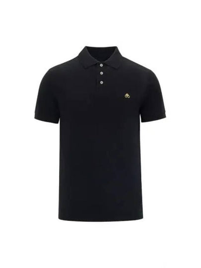 Men's Logo Patch Short Sleeve Polo Shirt Black - MOOSE KNUCKLES - BALAAN 2