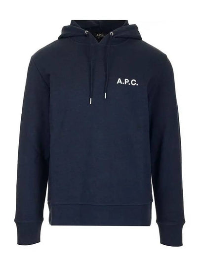 Men's Chest Small Logo Long Sleeve Hoodie Navy - A.P.C. - BALAAN 2