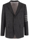 Donegal Tweed 4 Bar Single Breasted Blazer Jacket Grey - THOM BROWNE - BALAAN 3