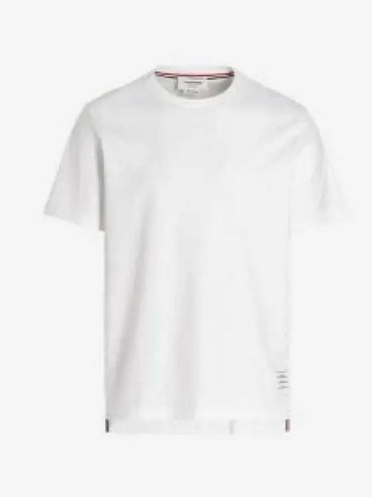 Men's Side Slit Relaxed Short Sleeve T-Shirt White - THOM BROWNE - BALAAN 2