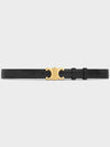 Triomphe Taurillon Medium Leather Belt Black - CELINE - BALAAN 2