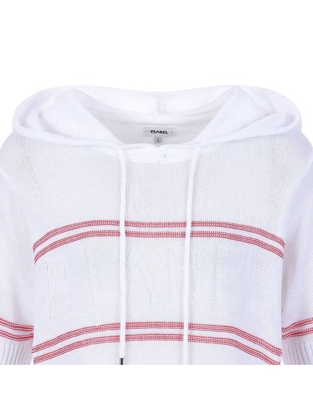 Striped hooded knit tee MK3MP335RED - P_LABEL - BALAAN 4