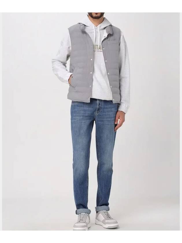 Quilting Nylon Down Vest Grey - BRUNELLO CUCINELLI - BALAAN 4