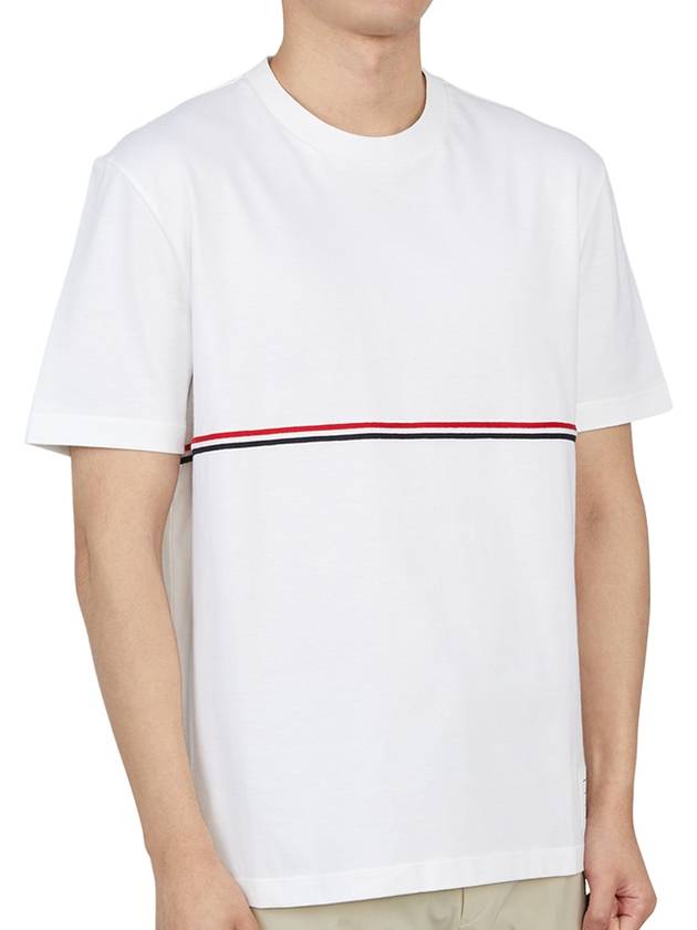 Midweight Jersey Short Sleeve T-Shirt White - THOM BROWNE - BALAAN 6