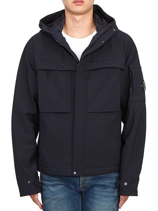 Men's Shell R Lens Wappen Hooded Jacket Navy - CP COMPANY - BALAAN 3