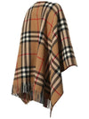 Reversible Check Wool Cape Camel - BURBERRY - BALAAN 4